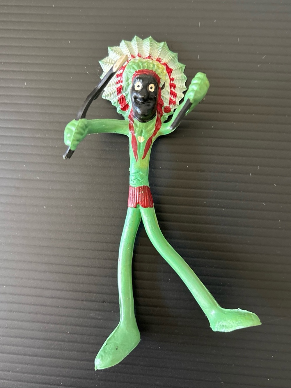 Vintage 1970 Brabo Bendable Native American Indian Figure Tomahawk 5” Toy